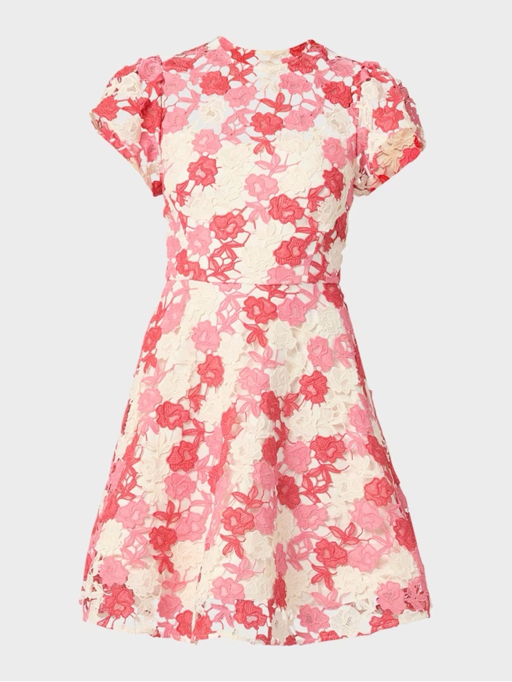 Shoshanna Pink and Ivory Floral Lace Fit-and-Flare Girls' Dress